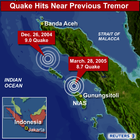 center of quake location